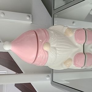 Candle gnome pink and white candle